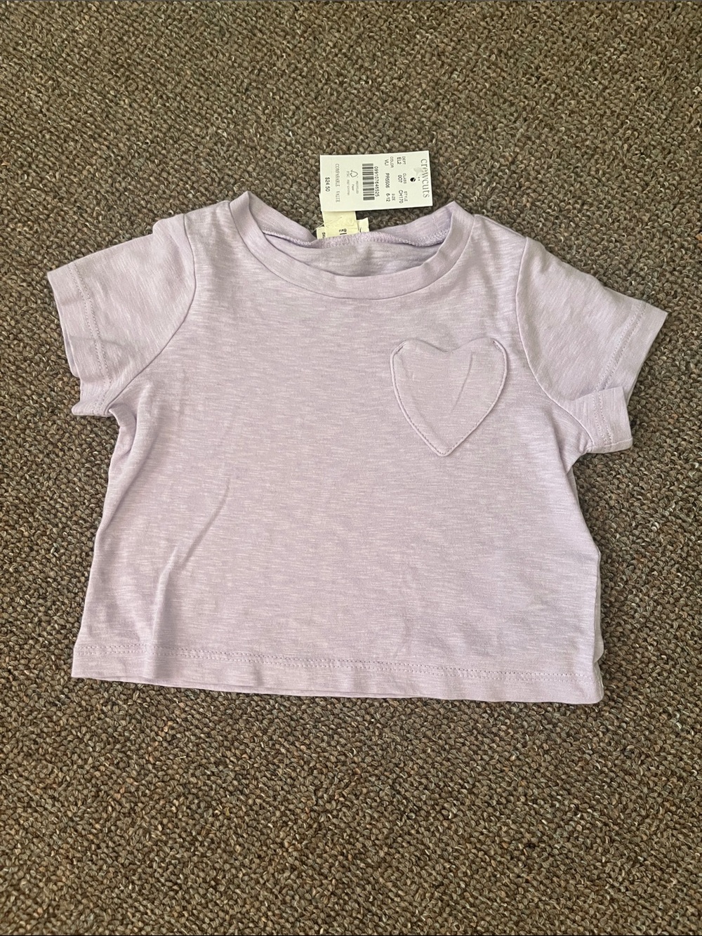 Crewcuts Lilac Heart Pocket Tee - Baby